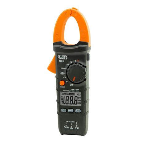 Klein Tools 400 Amp Ac Auto Ranging Digital Clamp Meter With Temp Cl210