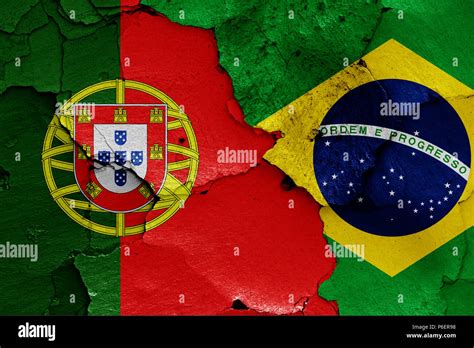 Flags Of Portugal And Brazil Stock Photo Alamy