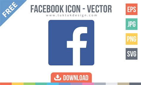 Facebook Icon Free Vector Image Tuktuk Design