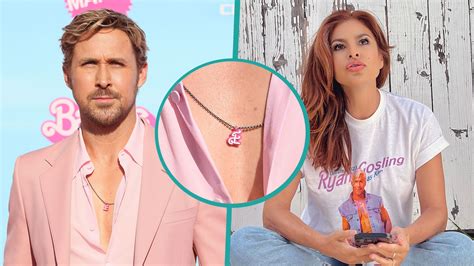 Ryan Gosling Shows Love For Eva Mendes With Pink E Necklace At