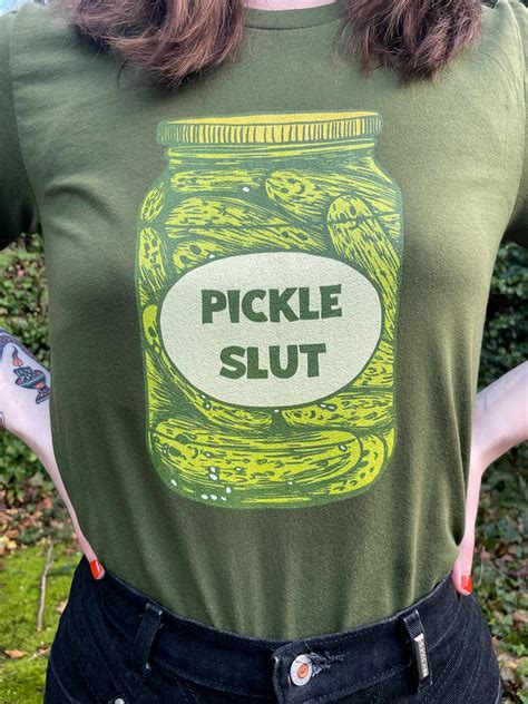 Pickle Slut Shirt Pickle Slut Pickle Art Pickle Print Pickle Shirt Linocut Pickles Block