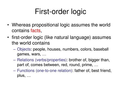 Ppt First Order Logic Powerpoint Presentation Free Download Id6209761