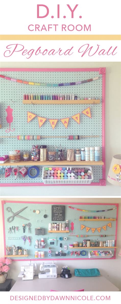 Whether its a pegboard for scrapbooking, knitting, sewing or even painting. DIY Craft Room Pegboard Wall - BigDIYIdeas.com