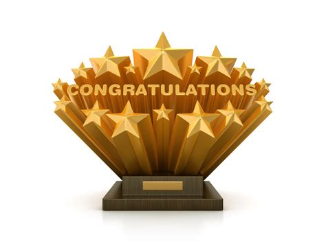 Gold Stars With Congratulations Word On Trophy 3d Rendering Cmbg3 Law