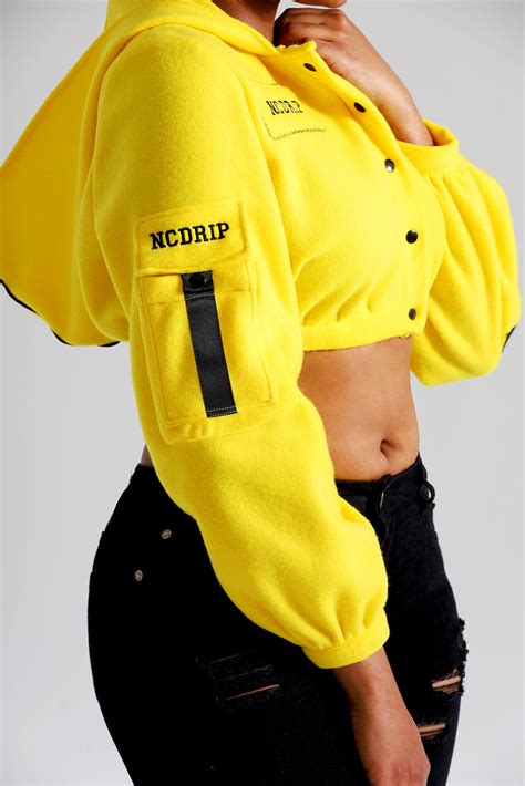 I Slay Cropped Hoodie Womens Yellow Cropped Hoodie Womens Crop Top Noerand Claire