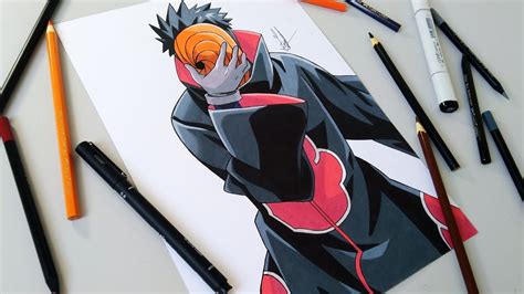 Speed Drawing Tobi Akatsuki Naruto Shippuden Youtube