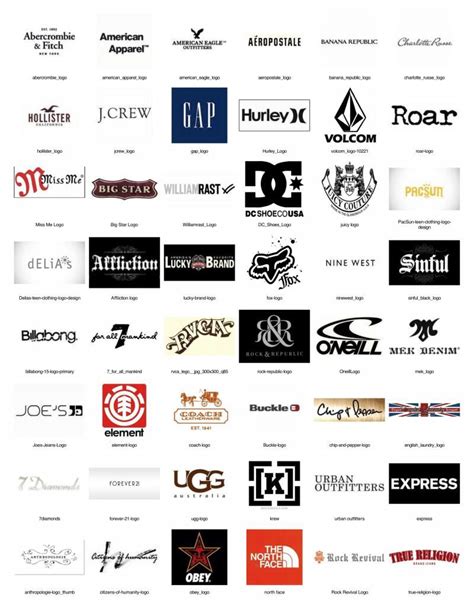 Clothing Logos And Names