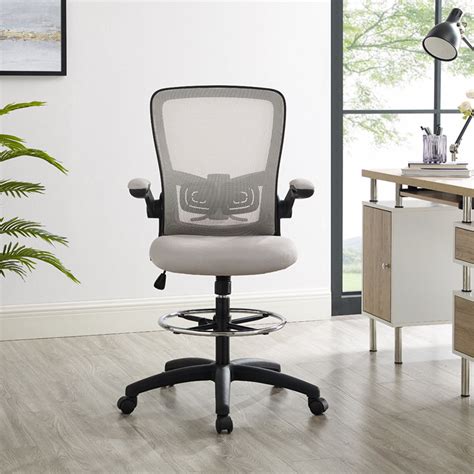 serena mesh drafting chair tall office chair for standing desk by naomi home base color black