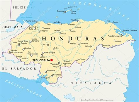 Mapa Político De Honduras Vector Gráfico Vectorial © Furian Imagen