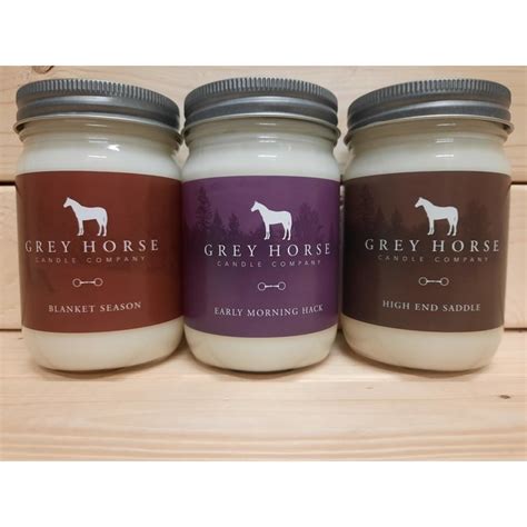 Grey Horse Candle Equestrian Roots