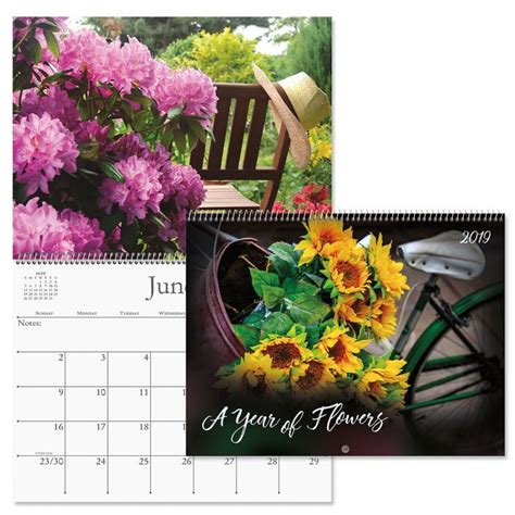 2019 A Year Of Flowers Wall Calendar Current Catalog Wall Calendar