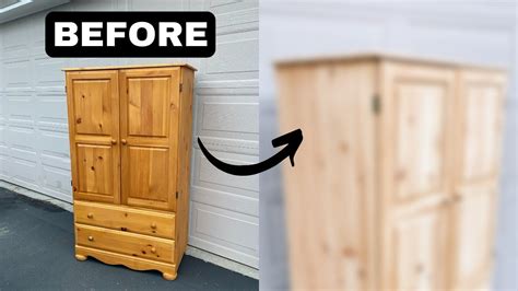 Modernizing An Outdated Yellow Pine Amoire How To Refinish Yellow