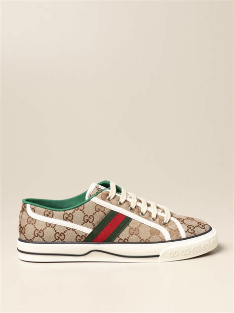 Gucci 1977 Tennis Sneakers In Original Gg Supreme Fabric Beige