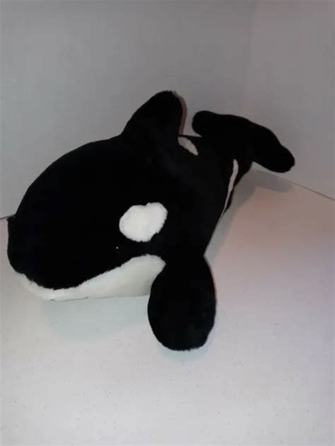 Sea World 15” Shamu Orca Killer Whale Plush Stuffed Animal Toy Black