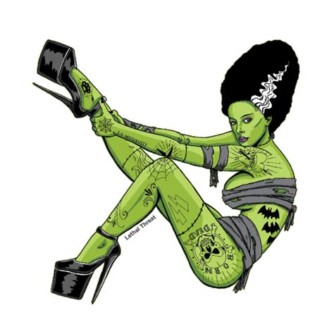 bride of frankenstein pin up girl mini decal sticker lethal threat