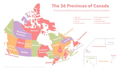 The 36 Provinces Of Canada Map Quiz