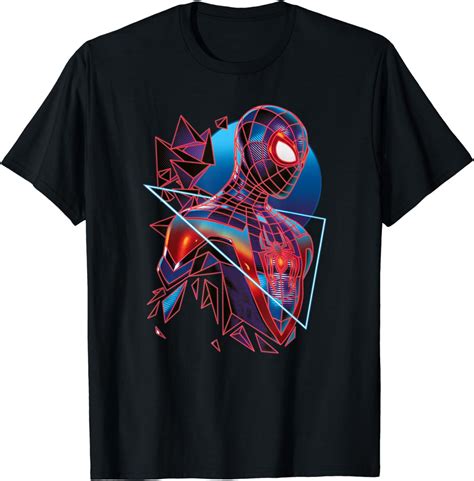 Marvel Spider Man Miles Morales Game Digital Neon T Shirt