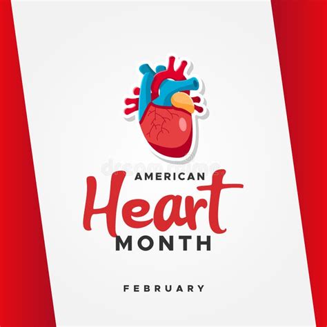 American Heart Month Vector Design Template Background Stock Vector
