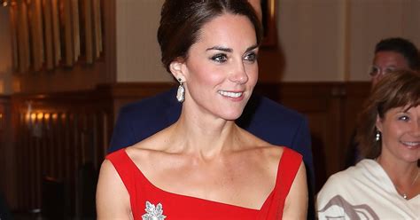 Duchess Kate Stuns In Red Gown With Asymmetrical Neckline