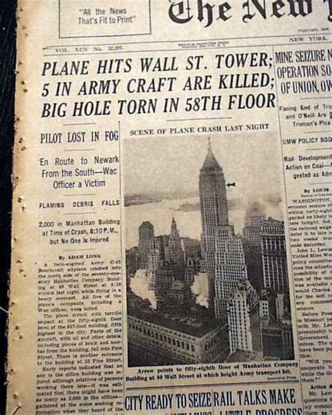 1946 Airplane Crashes Into 40 Wall Street Building