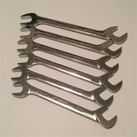 Snap On 14pc 4 Way Angle Head Metric Open End Wrench Set 10 27 Mm Vsm814