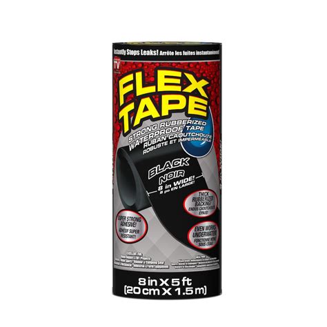 Flex Tape Strong Rubberized Waterproof Tape In Black 8 Inch X 5 Ft