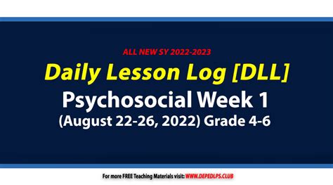 Deped Psychosocial Dll Week August Grade Deped