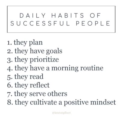 8 Daily Habits of Successful People - Krista Gilbert