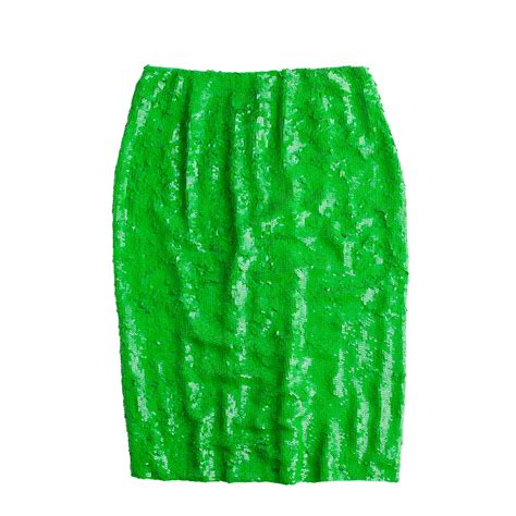 Jcrew No 2 Pencil Skirt In Sequins In Green Lyst