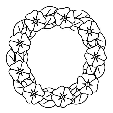Lovely poppy drawing coloring page : Poppy Wreath - Story Starters (Memorial Day)