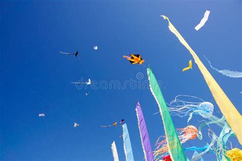Beautiful Kites In A Kite Festival Ar Blue Sky Stock Image Image Of