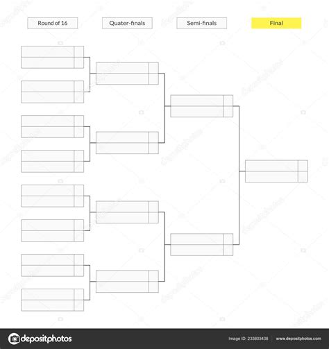 Tournament Bracket Template Infographics Stock Vector Image By