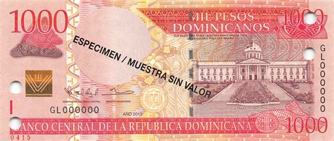 dominican republic 1000 peso oro 2013 specimen