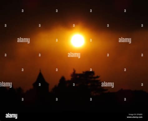 Stormy Sunset Over A Historic Town Stock Photo Alamy