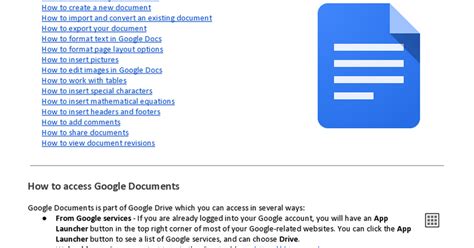 Using Google Documents Google Docs