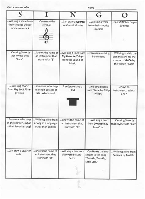 Choir Lesson Plan Template Awesome Singo This Ice Breaker Game For Our