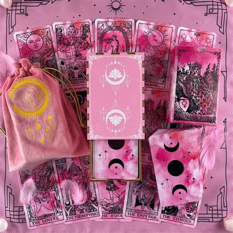 Tarot Deck Pink Skyplastic Tarot Cards 78 T Set With Etsy
