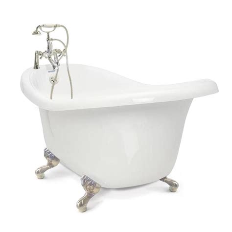 Shop American Bath Factory Chelsea Acrylic Oval In Rectangle Clawfoot