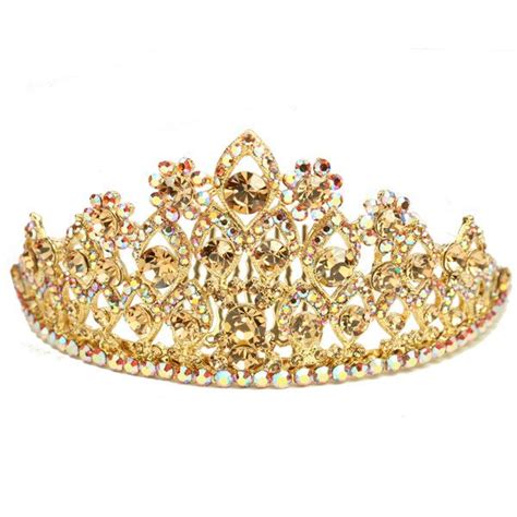 Beautiful Gold Tiara Crown Found On Polyvore Gold Tiara Crystal