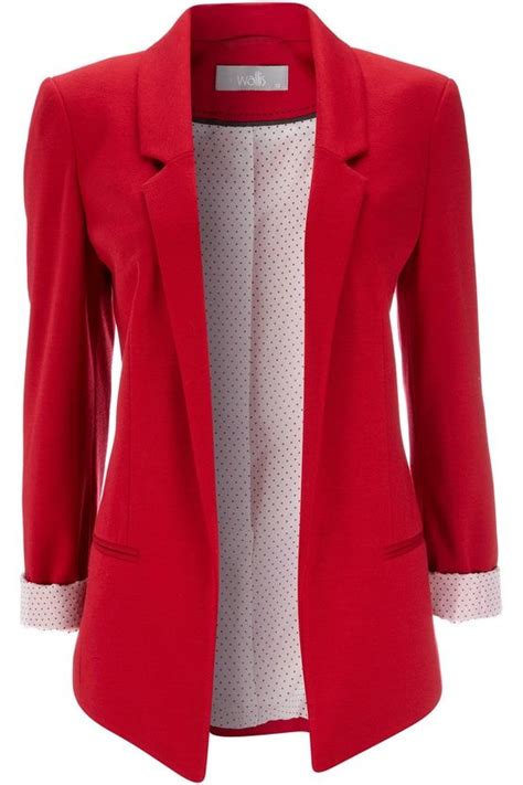 Red Blazer Cuter With Rolled Up Sleeves Great With Jeans And Dress