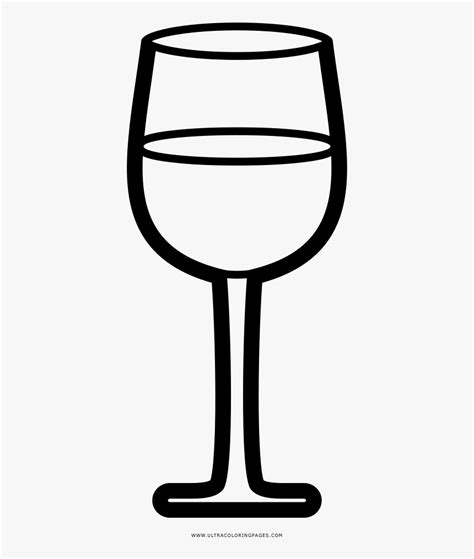 Wineglass Coloring Page Wine Glass Clipart Black And White HD Png