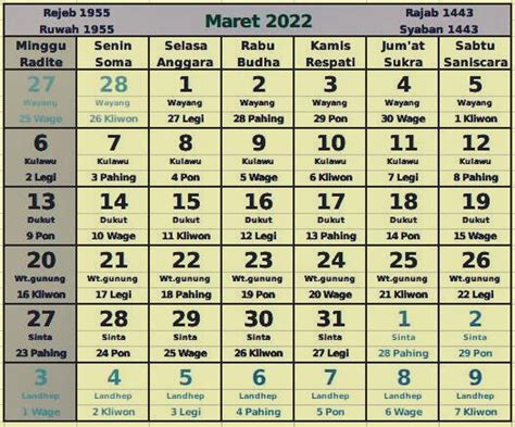 Kalender 2022 Lengkap Dengan Hijriyah Template Desain Master Kalender