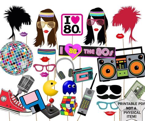 80s Photo Booth Props 80s Party Props Etsy 80s Birthday Parties