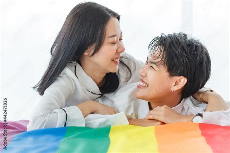 Lgbtq Couple Lovers A Handsome Girl As A Man Or Butch Femme Girl