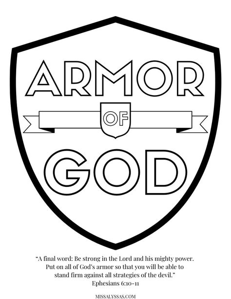 Armor Of God Coloring Page Miss Alyssas Armor Of God Armor Of God