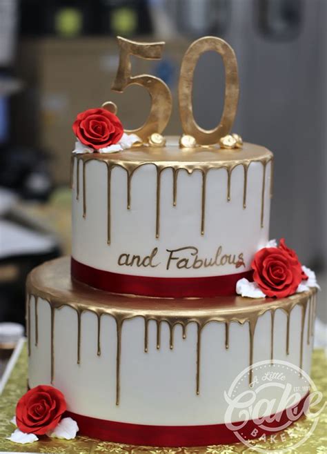 2 Tiered Gold Drip 50th Birthday Cake Birthday Cake For Mom Tiered