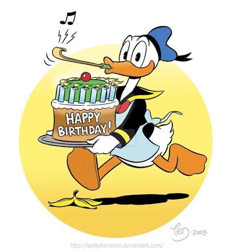 Happy Birthday Donald Duck By Tedjohansson On Deviantart In 2020 Birthday Cartoon Disney