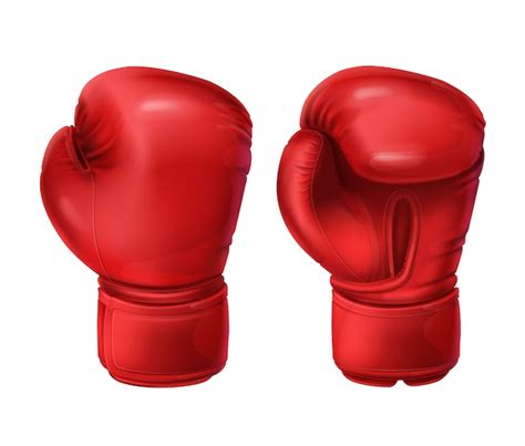 Realistic Pairs Of Red Boxing Gloves Free Vector