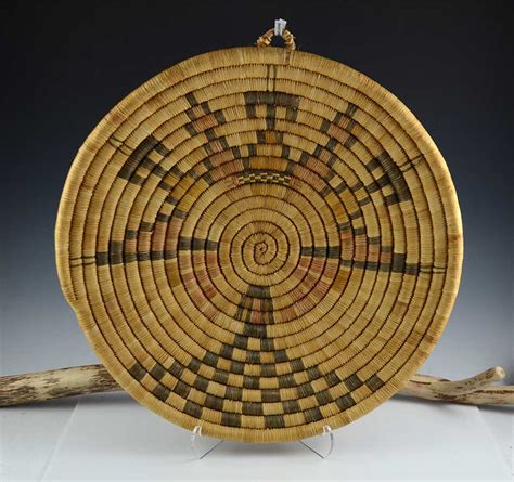 Vintage Hopi Basket Plaque Kachin Mana Sedona Native American Art