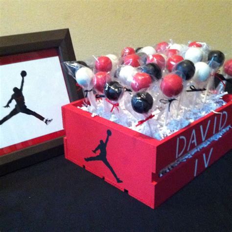 Cake Pops And Crate Painted For A Michael Jordan Baby Shower Jordan